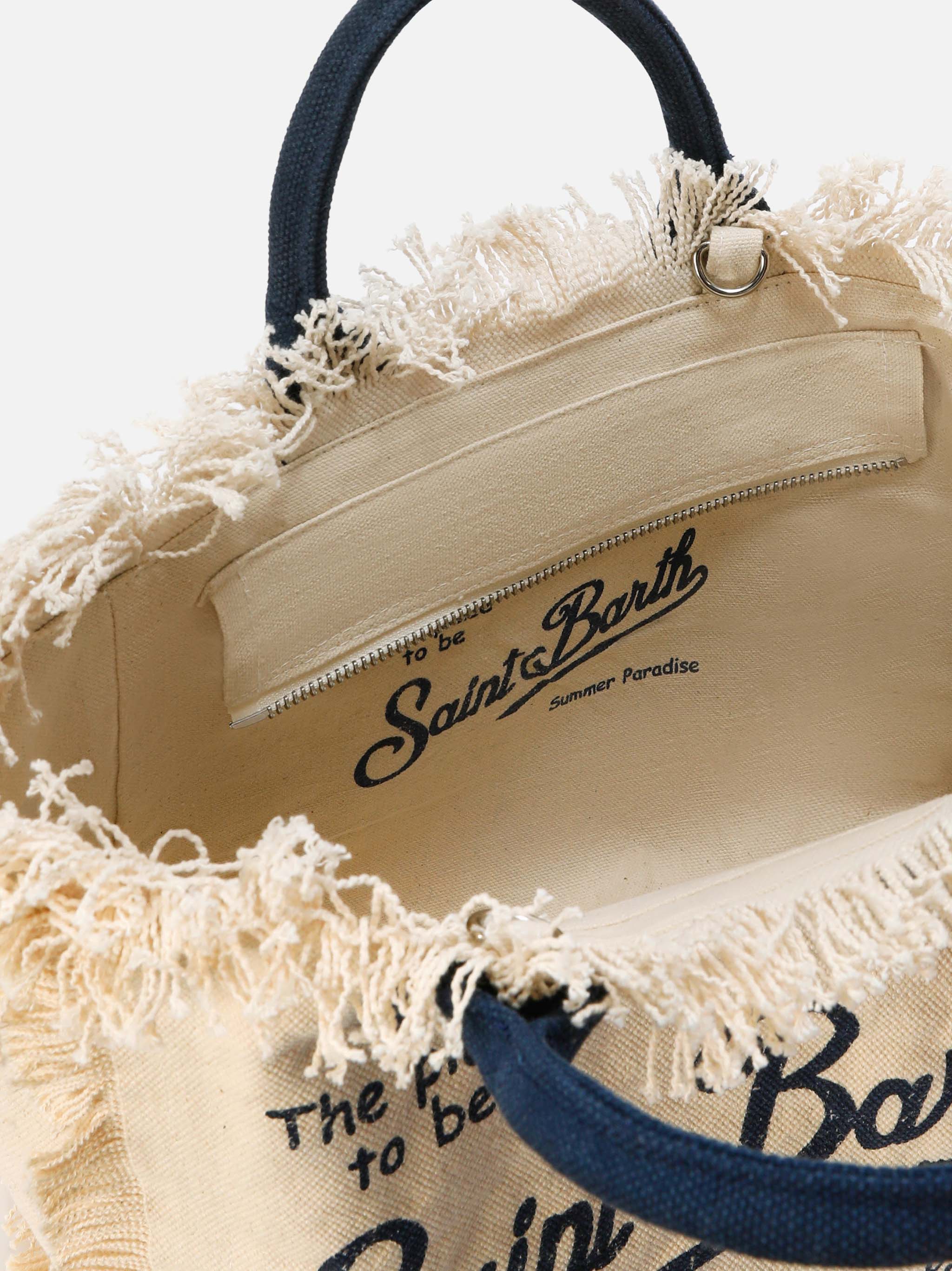 White canvas Colette bag with fringes - Image 4